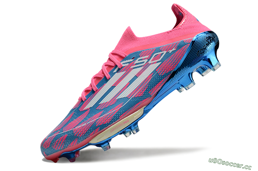 Men's Adidas F50+ Lightstrike Pro FG Firm Ground Low-Tops Football Boots - Blue/Pink/White 5