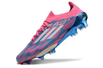 Men's Adidas F50+ Lightstrike Pro FG Firm Ground Low-Tops Football Boots - Blue/Pink/White