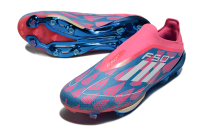 Unisex Adidas F50+ Lightstrike Pro Laceless FG Firm Ground Low-Tops Football Boots - Pink/Blue/White