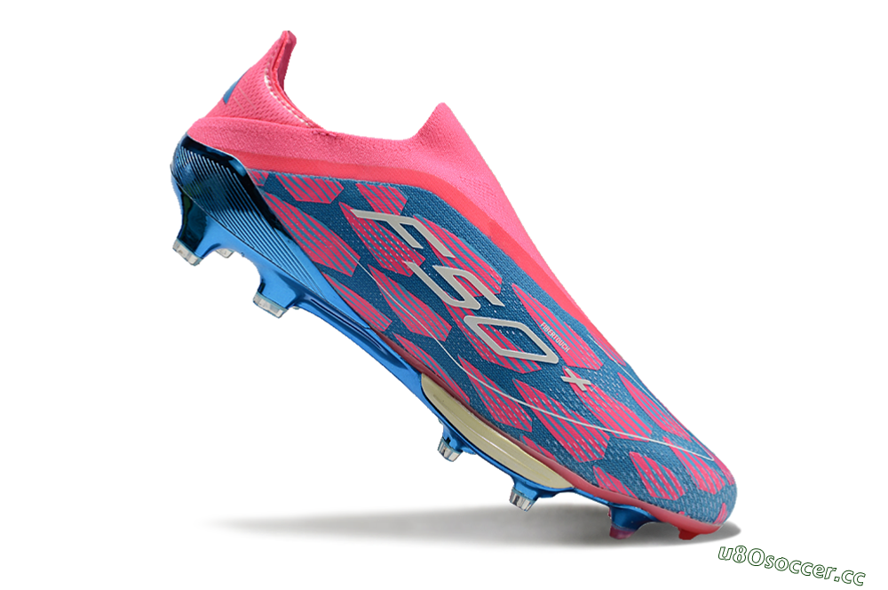 Unisex Adidas F50+ Lightstrike Pro Laceless FG Firm Ground Low-Tops Football Boots - Pink/Blue/White 4
