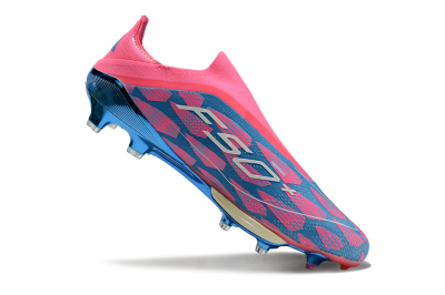 Unisex Adidas F50+ Lightstrike Pro Laceless FG Firm Ground Low-Tops Football Boots - Pink/Blue/White