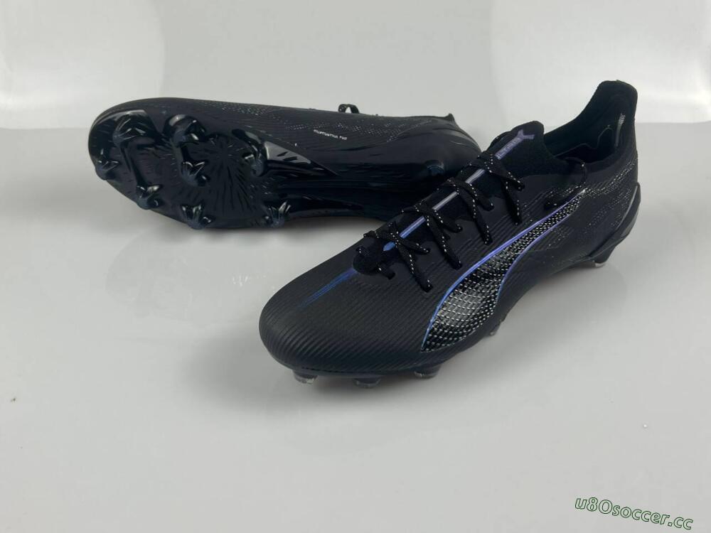 Men's Puma Ultra 5 Ultimate FG Firm Ground Low-Tops Football Boots - Black/Silver/Blue