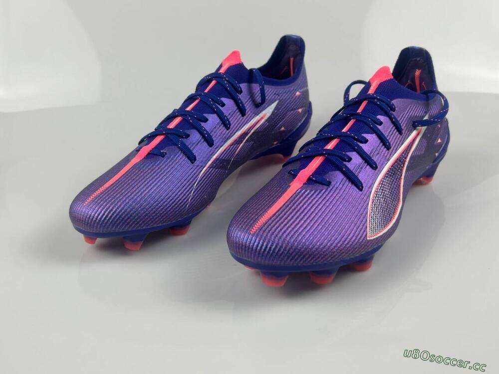 Men's Puma Ultra 5 Ultimate FG Firm Ground Low-Tops Football Boots - Blue/Pink/White