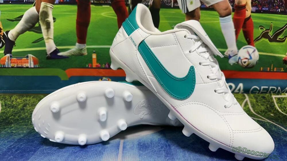 Men's Nike The Premier 3 FG Firm Ground Low-Tops Football Boots - White/Blue