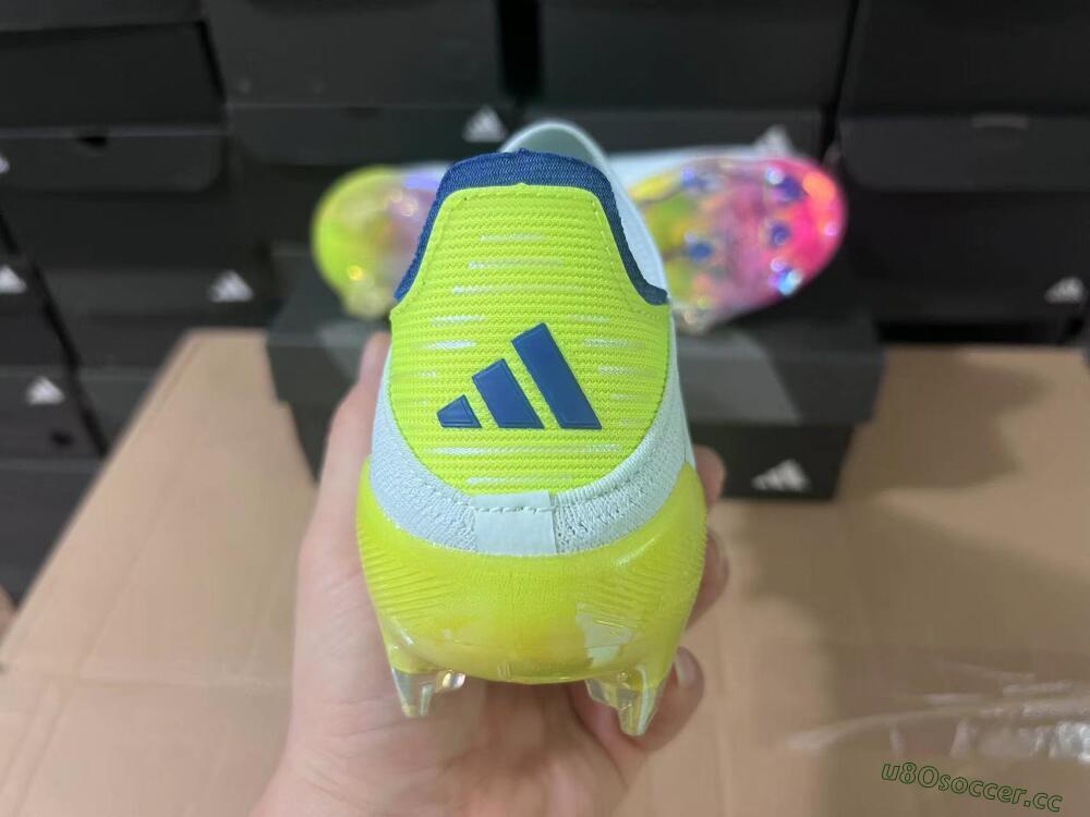 Unisex Adidas F50 Elite Laceless FG Firm Ground Low-Tops Football Boots - Jade/Blue/Yellow