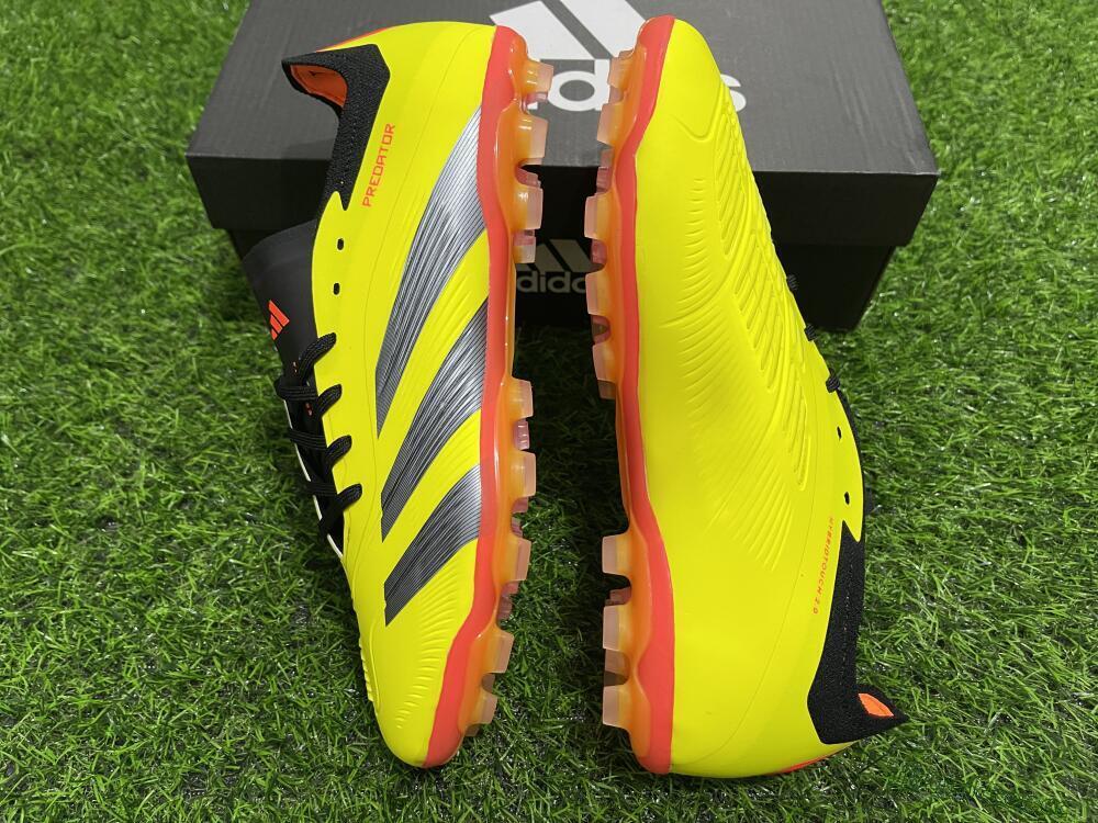 Men's Adidas Predator 24 Elite AG Artificial Grass Low-Tops Football Boots - Yellow/Silver/Red