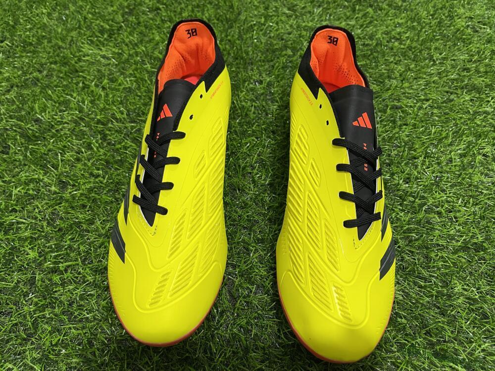 Men's Adidas Predator 24 Elite AG Artificial Grass Low-Tops Football Boots - Yellow/Silver/Red