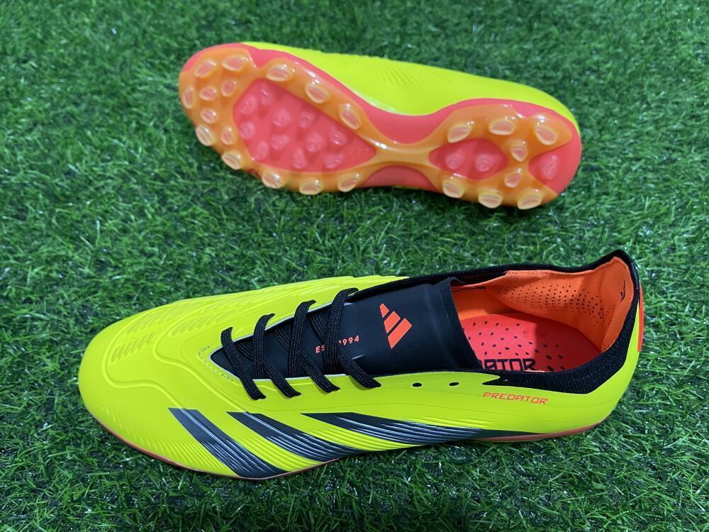 Men's Adidas Predator 24 Elite AG Artificial Grass Low-Tops Football Boots - Yellow/Silver/Red
