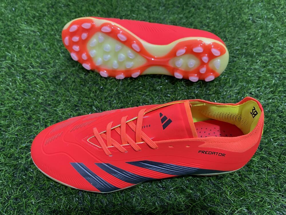 Men's Adidas Predator 24 Elite AG Artificial Grass Low-Tops Football Boots - Red/Silver/Yellow