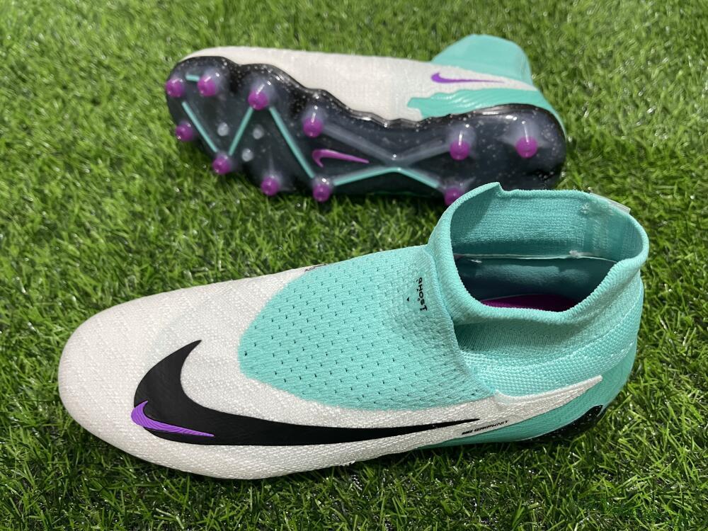 Unisex Nike Phantom GX Elite AG Artificial Grass High-Tops Football Boots - White/Black/Jade/Purple