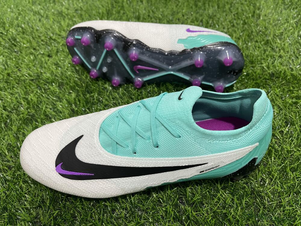 Unisex Nike Phantom GX Elite AG Artificial Grass Low-Tops Football Boots - White/Black/Jade/Purple