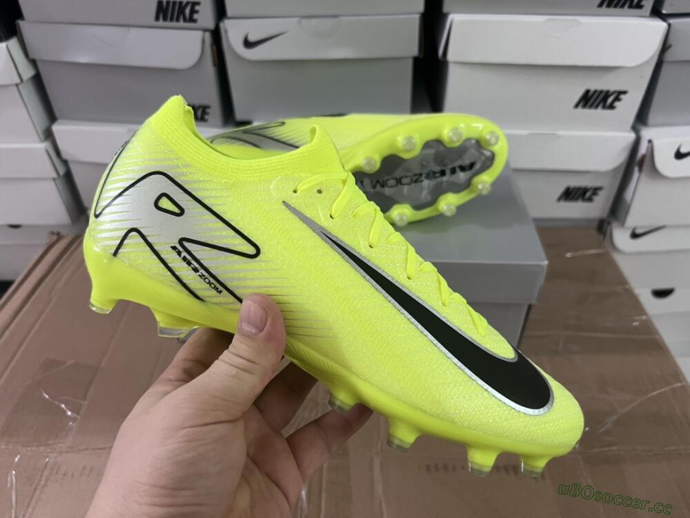 Unisex Nike Air Zoom Mercurial Vapor 16 Elite AG Artificial Grass Low-Tops Football Boots - Yellow/Silver/Black