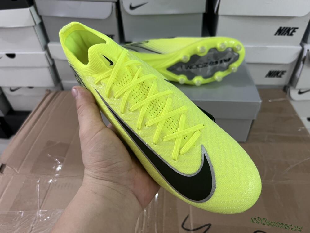 Unisex Nike Air Zoom Mercurial Vapor 16 Elite AG Artificial Grass Low-Tops Football Boots - Yellow/Silver/Black