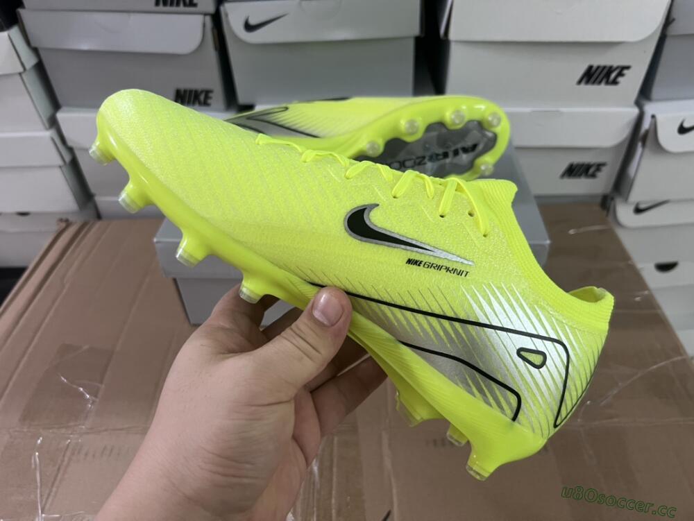 Unisex Nike Air Zoom Mercurial Vapor 16 Elite AG Artificial Grass Low-Tops Football Boots - Yellow/Silver/Black