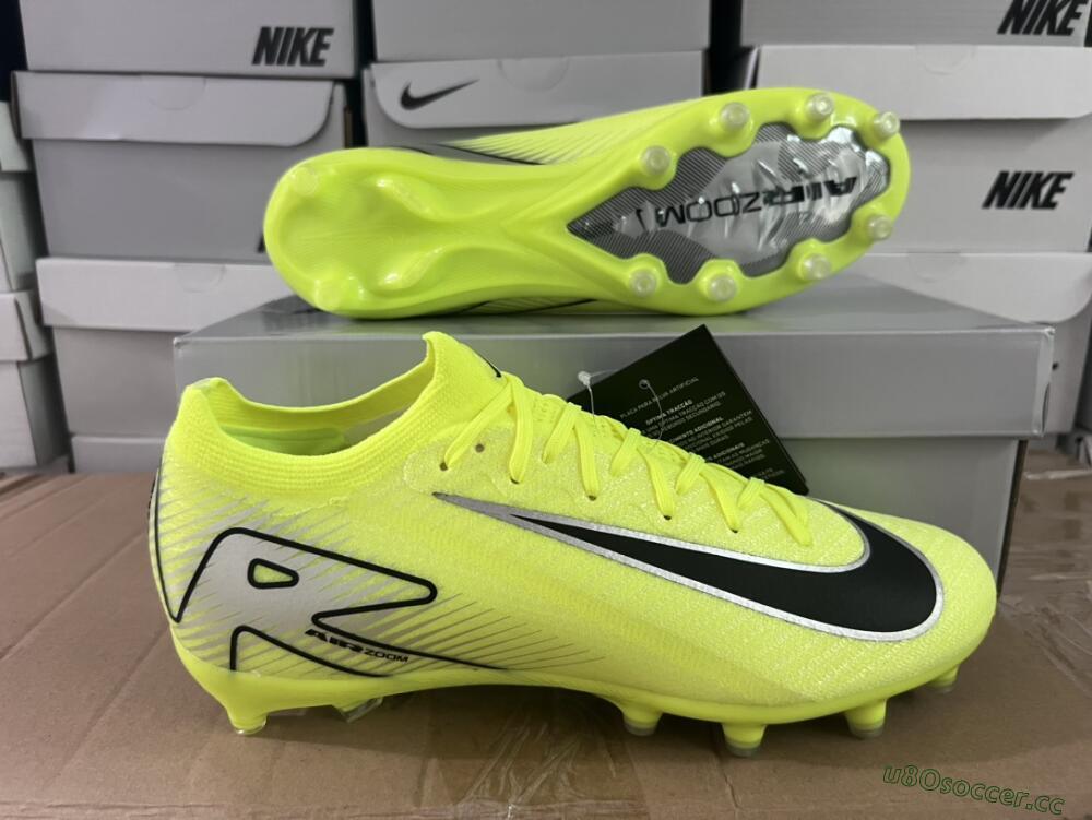 Unisex Nike Air Zoom Mercurial Vapor 16 Elite AG Artificial Grass Low-Tops Football Boots - Yellow/Silver/Black