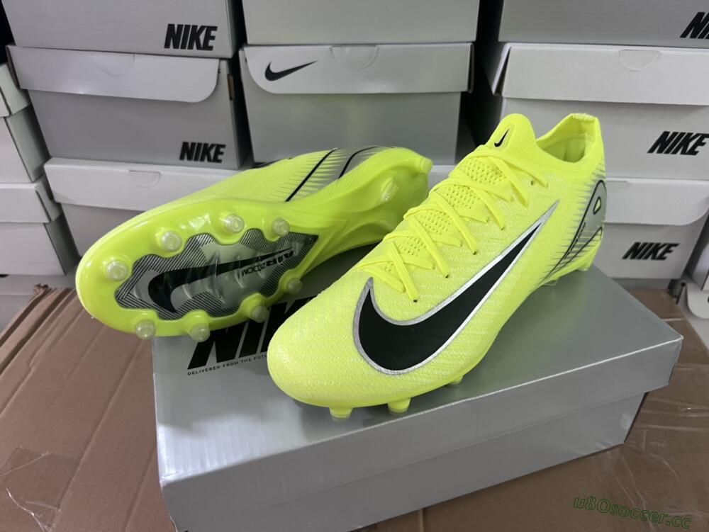 Unisex Nike Air Zoom Mercurial Vapor 16 Elite AG Artificial Grass Low-Tops Football Boots - Yellow/Silver/Black