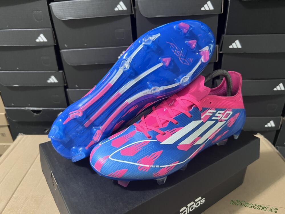 Men's Adidas F50 Elite FG Firm Ground Low-Tops Football Boots - Blue/Red/White