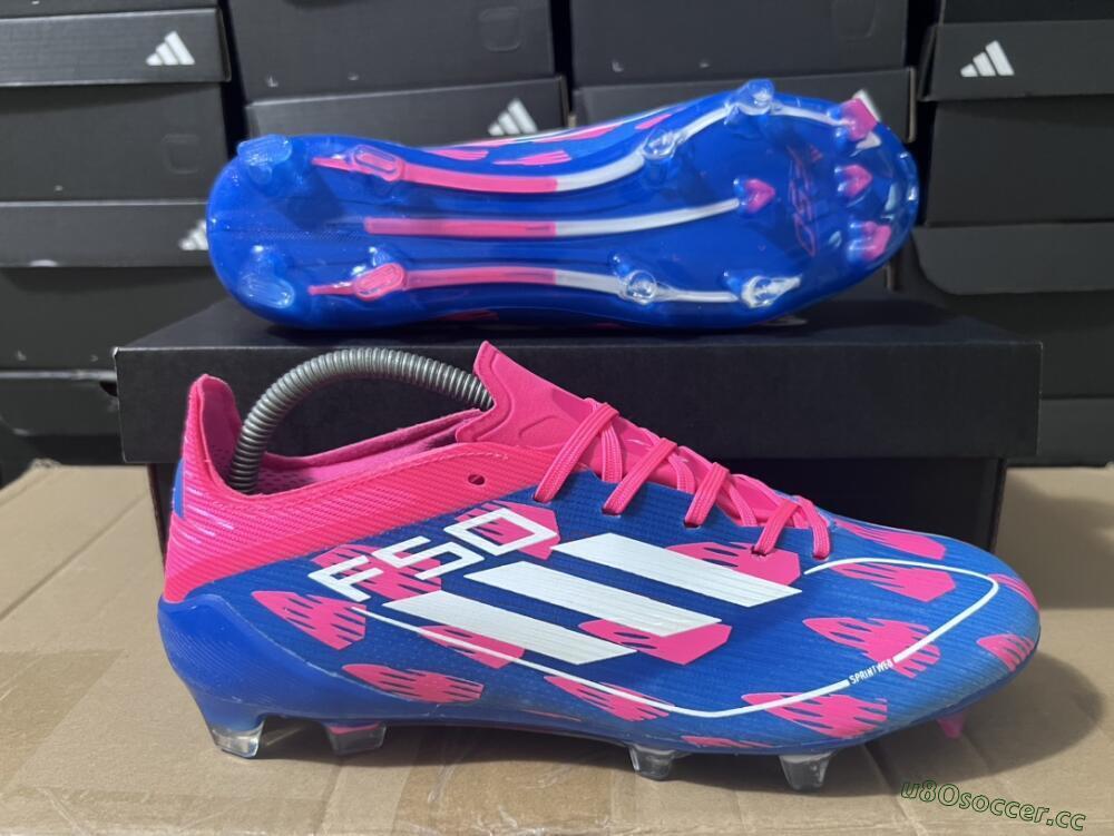 Men's Adidas F50 Elite FG Firm Ground Low-Tops Football Boots - Blue/Red/White