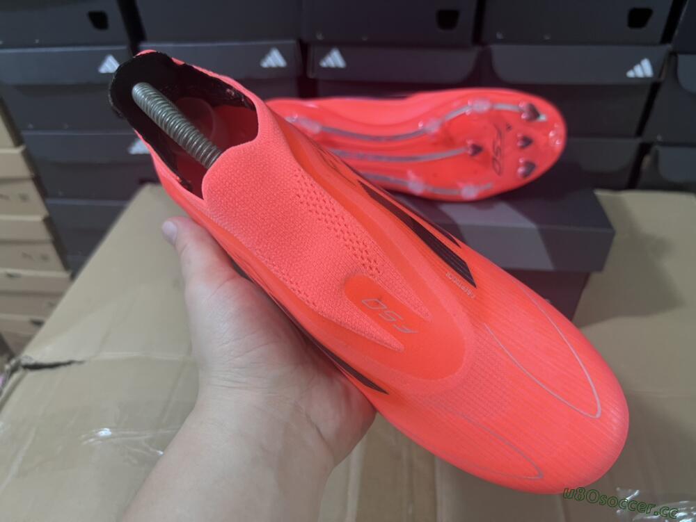 Unisex Adidas F50 Elite Laceless FG Firm Ground Low-Tops Football Boots - Red/Blue/Silver