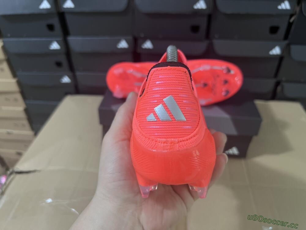 Unisex Adidas F50 Elite Laceless FG Firm Ground Low-Tops Football Boots - Red/Blue/Silver