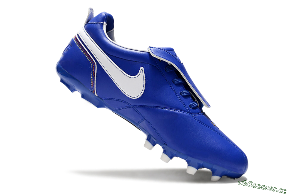 Men's Ronaldo x Nike Tiempo Legend R10 Elite FG Firm Ground Low-Tops Football Boots - Bule/White 4