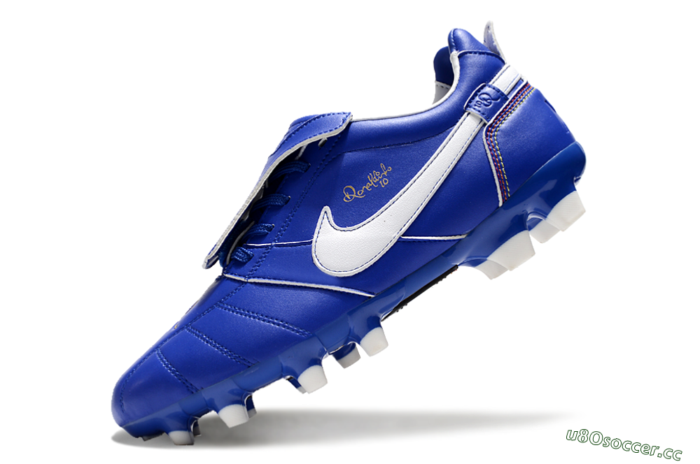 Men's Ronaldo x Nike Tiempo Legend R10 Elite FG Firm Ground Low-Tops Football Boots - Bule/White 5