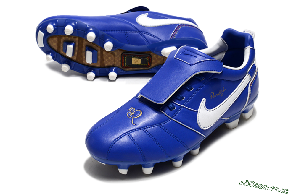 Men's Ronaldo x Nike Tiempo Legend R10 Elite FG Firm Ground Low-Tops Football Boots - Bule/White 3
