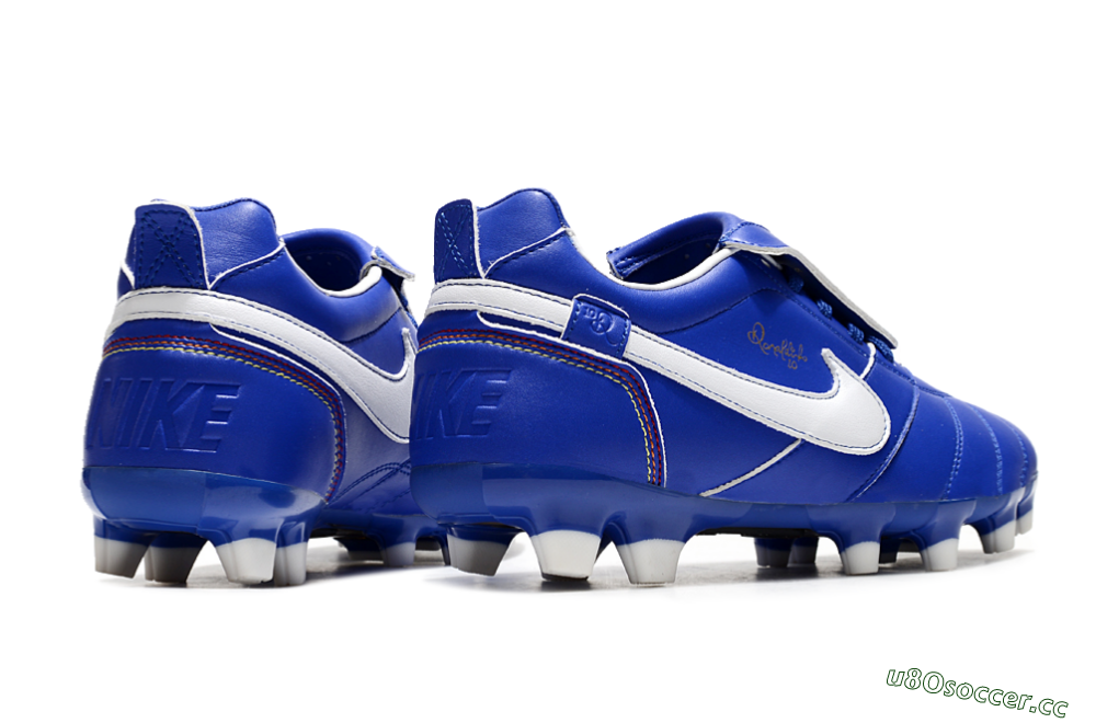 Men's Ronaldo x Nike Tiempo Legend R10 Elite FG Firm Ground Low-Tops Football Boots - Bule/White 6