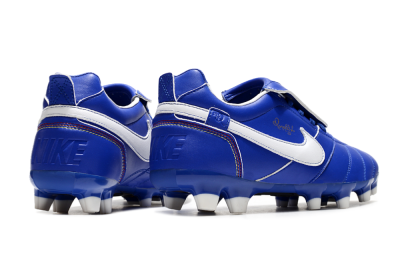 Men's Ronaldo x Nike Tiempo Legend R10 Elite FG Firm Ground Low-Tops Football Boots - Bule/White