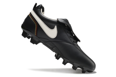 Men's Ronaldo x Nike Tiempo Legend R10 Elite FG Firm Ground Low-Tops Football Boots - Black/White
