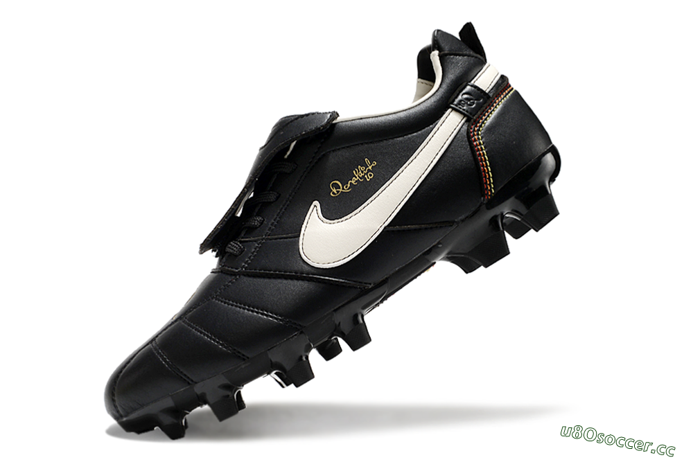 Men's Ronaldo x Nike Tiempo Legend R10 Elite FG Firm Ground Low-Tops Football Boots - Black/White 5