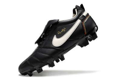 Men's Ronaldo x Nike Tiempo Legend R10 Elite FG Firm Ground Low-Tops Football Boots - Black/White