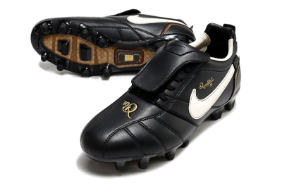 Men's Ronaldo x Nike Tiempo Legend R10 Elite FG Firm Ground Low-Tops Football Boots - Black/White