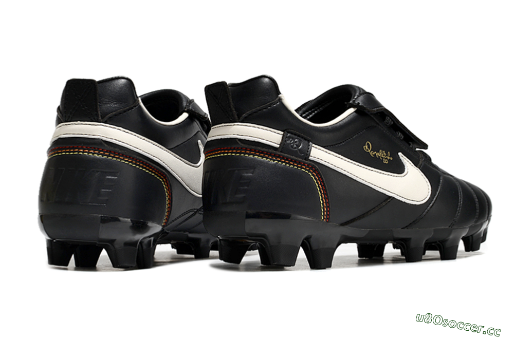 Men's Ronaldo x Nike Tiempo Legend R10 Elite FG Firm Ground Low-Tops Football Boots - Black/White 6