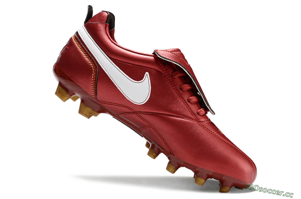 Men's Ronaldo x Nike Tiempo Legend R10 Elite FG Firm Ground Low-Tops Football Boots - Red/White 4