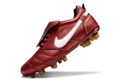 Men's Ronaldo x Nike Tiempo Legend R10 Elite FG Firm Ground Low-Tops Football Boots - Red/White