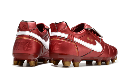 Men's Ronaldo x Nike Tiempo Legend R10 Elite FG Firm Ground Low-Tops Football Boots - Red/White