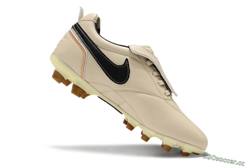 Men's Ronaldo x Nike Tiempo Legend R10 Elite FG Firm Ground Low-Tops Football Boots - Beige/Black 4