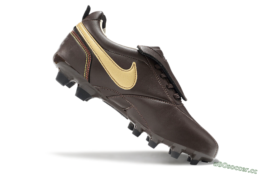 Men's Ronaldo x Nike Tiempo Legend R10 Elite FG Firm Ground Low-Tops Football Boots - Brown/Gold 4