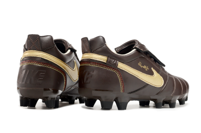 Men's Ronaldo x Nike Tiempo Legend R10 Elite FG Firm Ground Low-Tops Football Boots - Brown/Gold