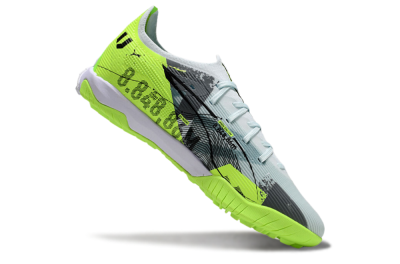 Men's Puma Ultra 5 Ultimate TF Artificial Turf Low-Tops Football Shoes - Grey/Green/Black