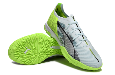 Men's Puma Ultra 5 Ultimate TF Artificial Turf Low-Tops Football Shoes - Grey/Green/Black