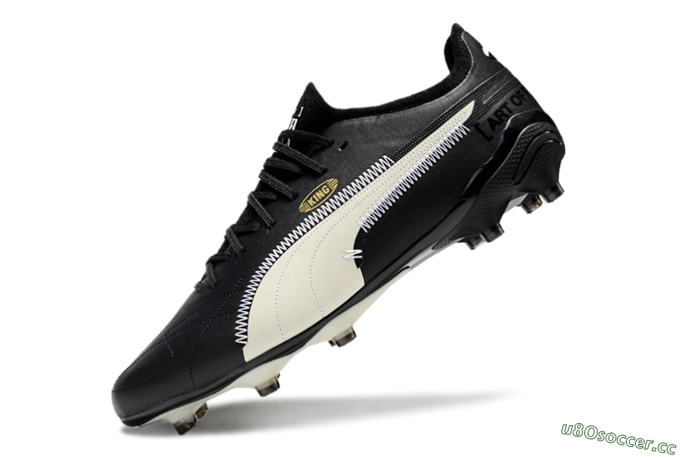 Men's AOF x Puma King Ultimate FG Firm Ground Low-Tops Football Boots - Black/White 5