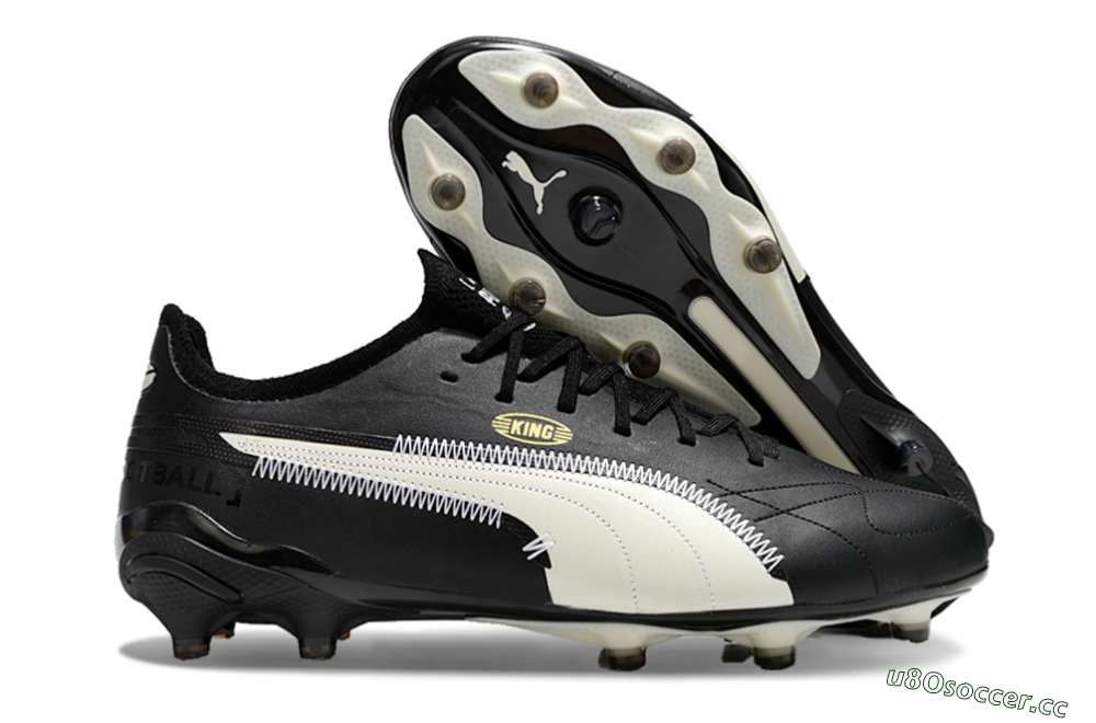 Men's AOF x Puma King Ultimate FG Firm Ground Low-Tops Football Boots - Black/White 2