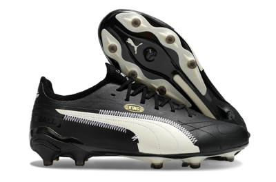 Men's AOF x Puma King Ultimate FG Firm Ground Low-Tops Football Boots - Black/White