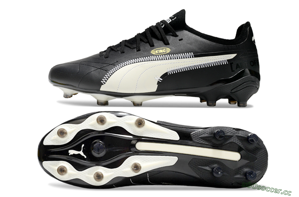 Men's AOF x Puma King Ultimate FG Firm Ground Low-Tops Football Boots - Black/White 1