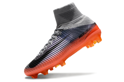 Men's Nike Zoom Mercurial Superfly 5 Elite FG Firm Ground High-Tops Football Boots - Grey/Black/Orange