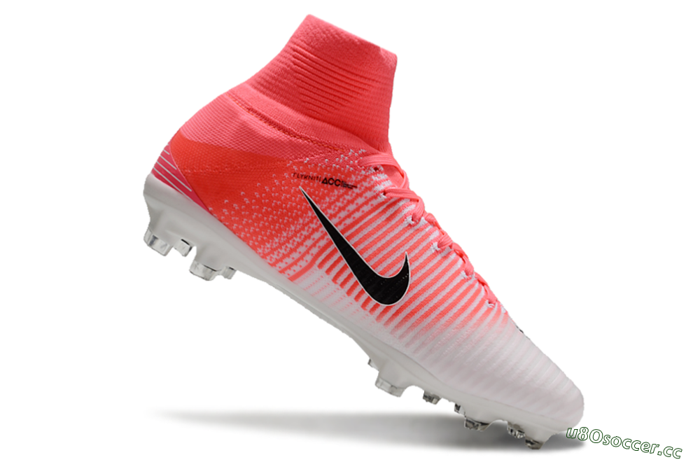 Men's Nike Zoom Mercurial Superfly 5 Elite FG Firm Ground High-Tops Football Boots - Pink/White/Black 4