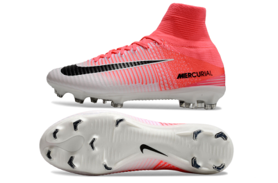 Men's Nike Zoom Mercurial Superfly 5 Elite FG Firm Ground High-Tops Football Boots - Pink/White/Black