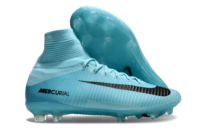 Men's Nike Zoom Mercurial Superfly 5 Elite FG Firm Ground High-Tops Football Boots - Jade/Black